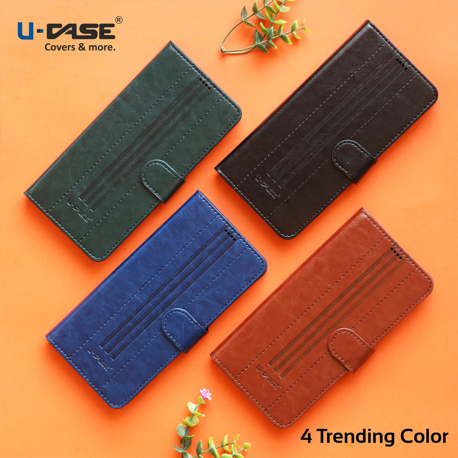 Oppo Reno 13 5G Cover and Case With U-CASE Magnetic Foldable Stand with Vegan Design and Magnetic Pocket Closure