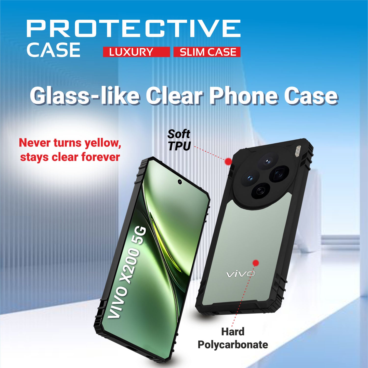 Aibex VIVO X200 5G Slim Protection Case – Shockproof, Drop Protection