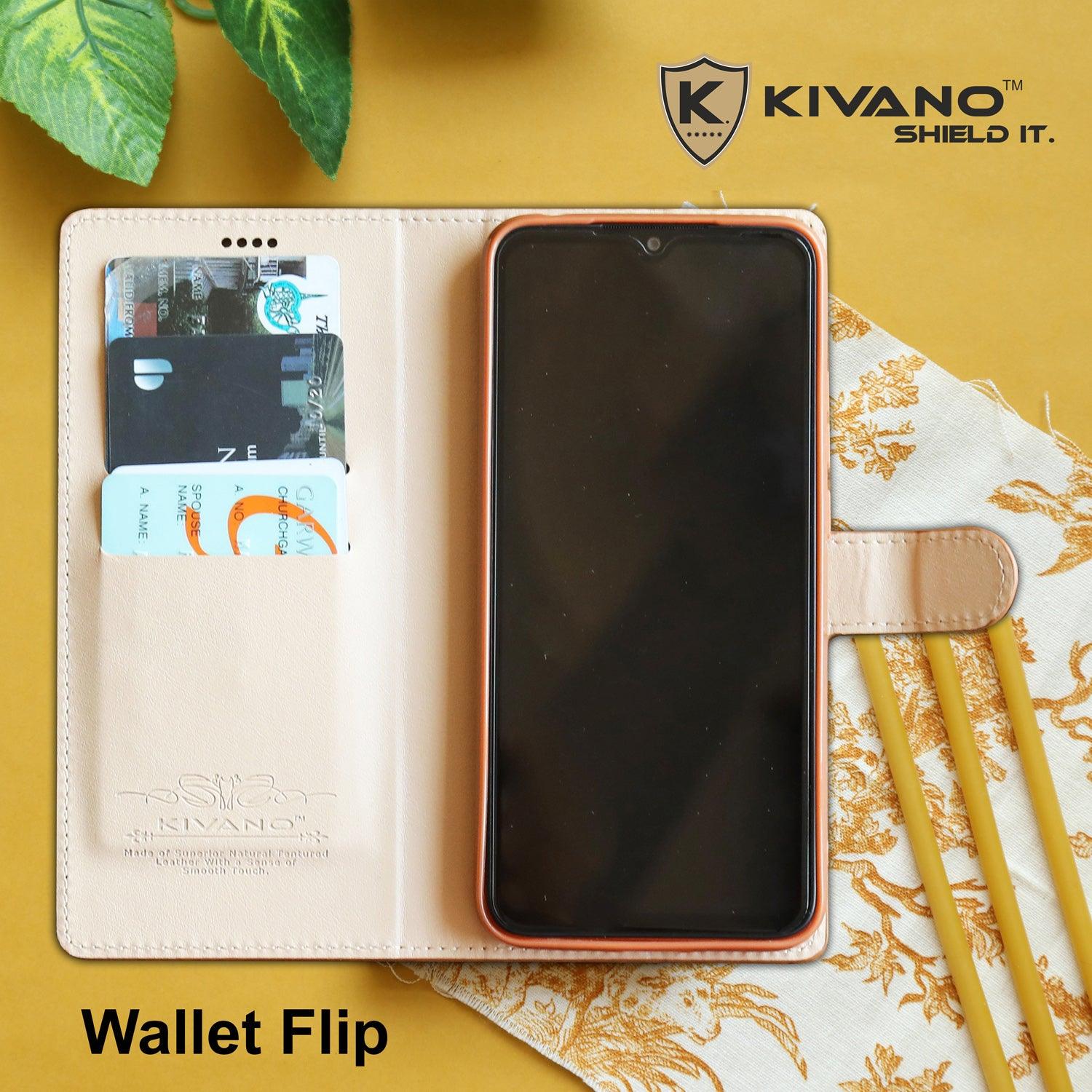 KIVANO Compatible with Motorola edge 40 neo Flip Cover | Leather Finish | Inside Pockets & Inbuilt Stand | Shockproof Wallet Style Magnetic Closure Back Cover Case - Aibex