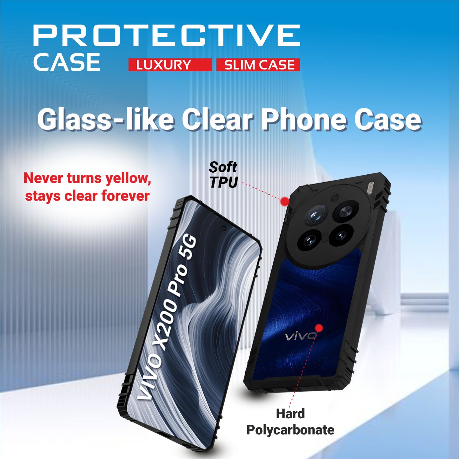 Aibex VIVO X200 PRO 5G Slim Protection Case – Shockproof, Drop Protection