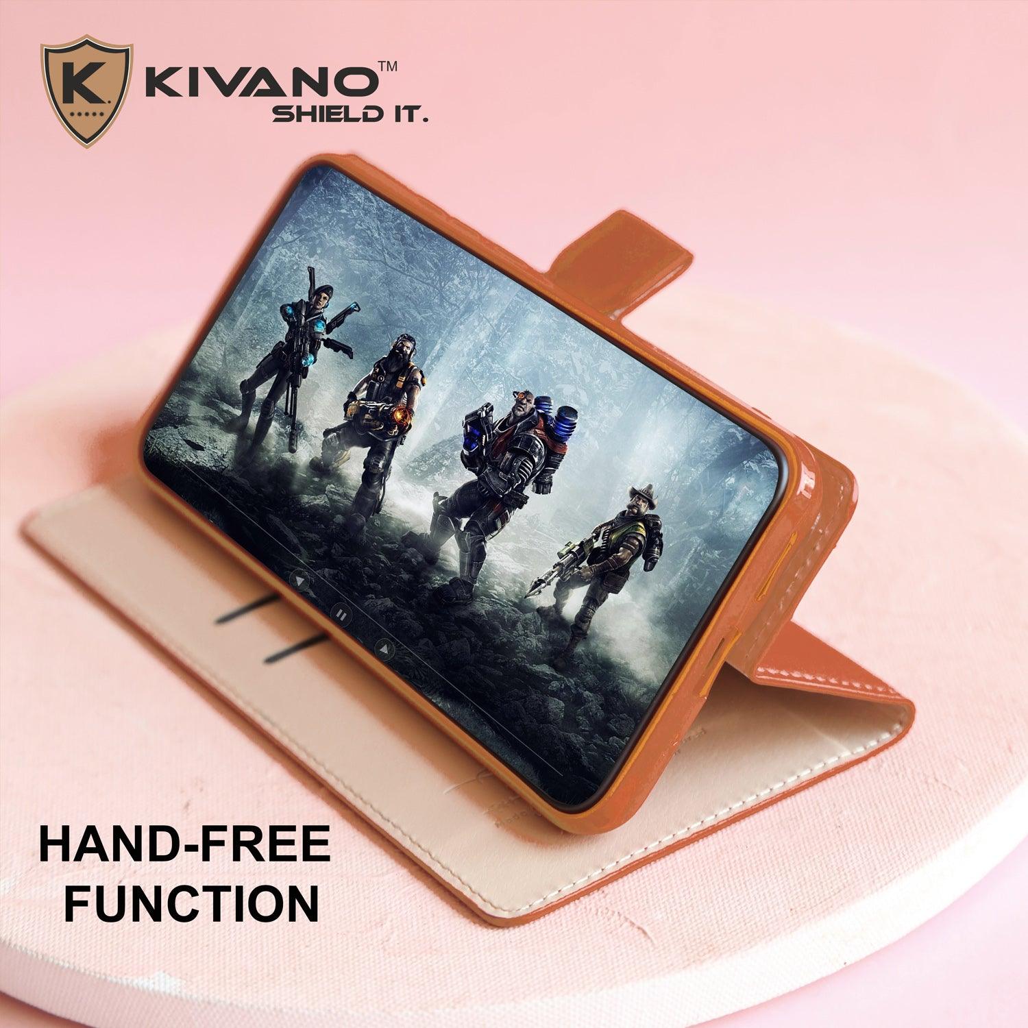 KIVANO Compatible with Realme C61 Flip Cover | Leather Finish | Inside Pockets & Inbuilt Stand | Shockproof Wallet Style Magnetic Closure Back Cover Case - Aibex