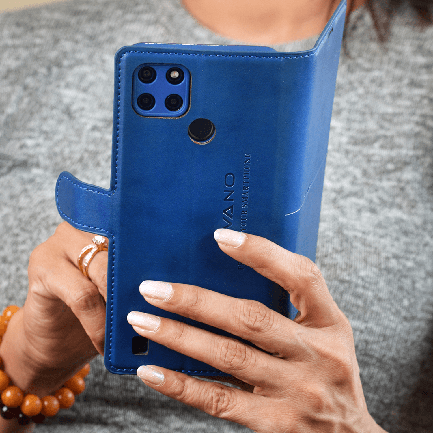 KIVANO Compatible with Realme C61 Flip Cover | Leather Finish | Inside Pockets & Inbuilt Stand | Shockproof Wallet Style Magnetic Closure Back Cover Case - Aibex