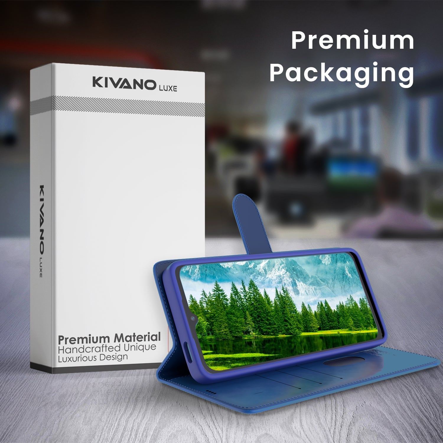 KIVANO LUXE?? Compatible with Vivo V50e 5G Artisanal Leather Wallet Case with Card Holder for Men Women, Magnetic Flip Folio Cover with Stand RFID Blocking Cell Case