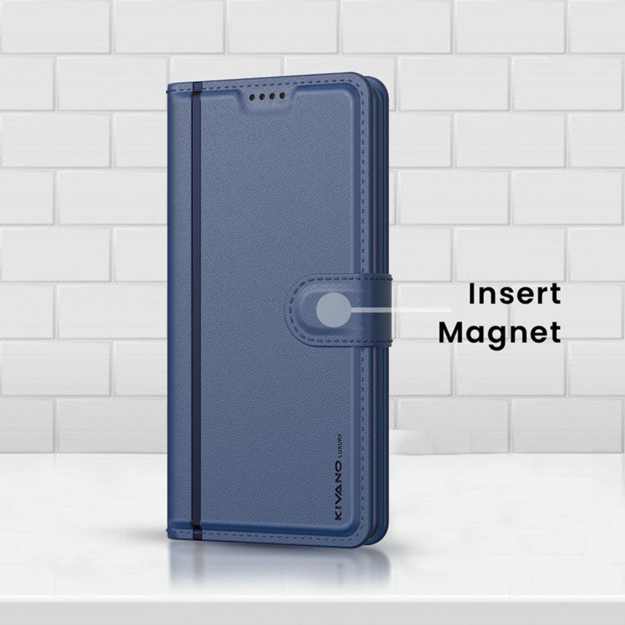 Leather Wallet Case for Vivo Y91i / Vivo 1s / Vivo Y90 ?Stylish Flip Folio Cover with Card Holder, Stand -KIVANO LUXE - Aibex
