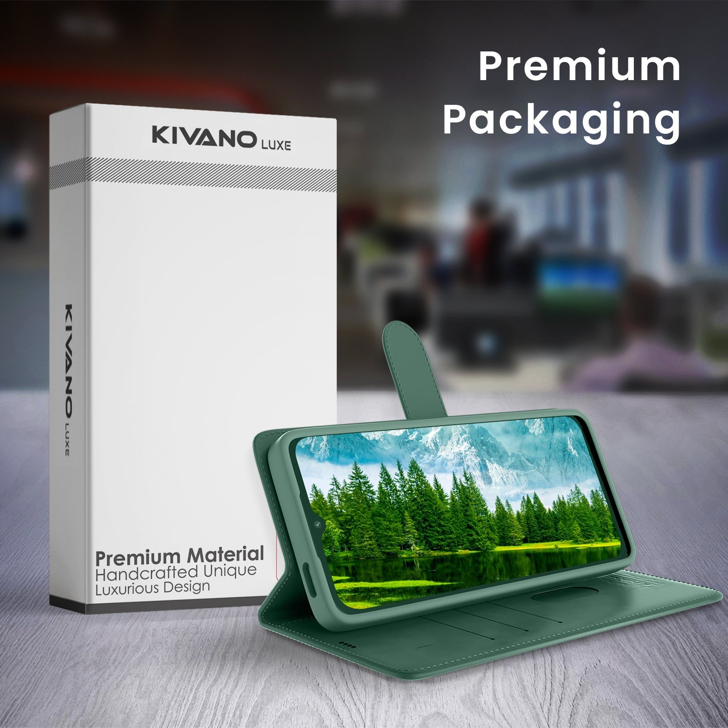 KIVANO LUXE?? Compatible with Realme 14 Pro 5G Artisanal Leather Wallet Case with Card Holder for Men Women, Magnetic Flip Folio Cover with Stand RFID Blocking Cell Case