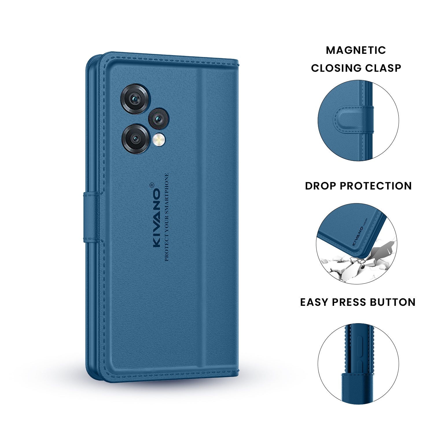 KIVANO LUXE?? Compatible with Vivo V50e 5G Artisanal Leather Wallet Case with Card Holder for Men Women, Magnetic Flip Folio Cover with Stand RFID Blocking Cell Case