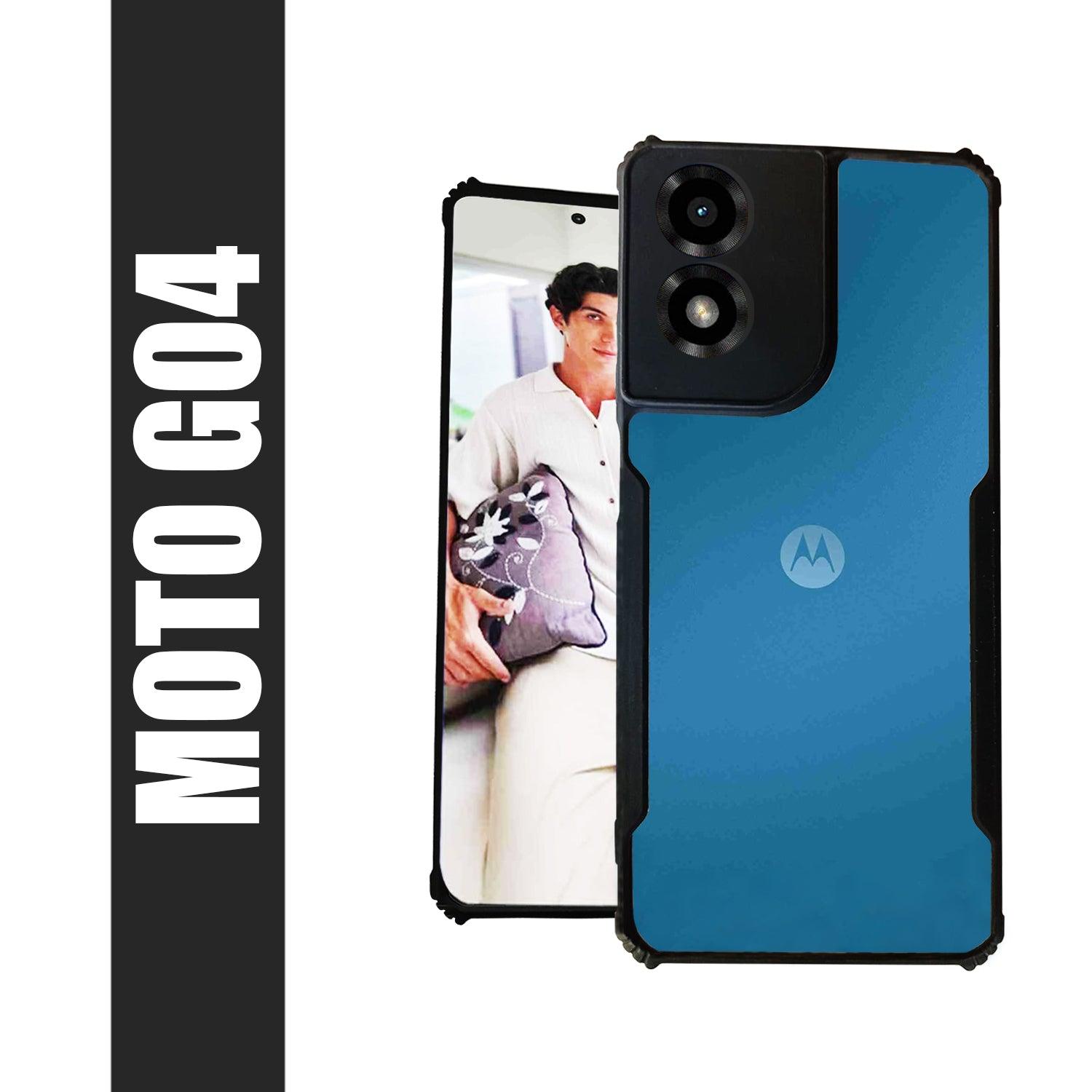 AIBEX Crystal Clear Back Cover Case for Motorola G04 | Shock Proof Design | Transparent Back Cover Case - Aibex