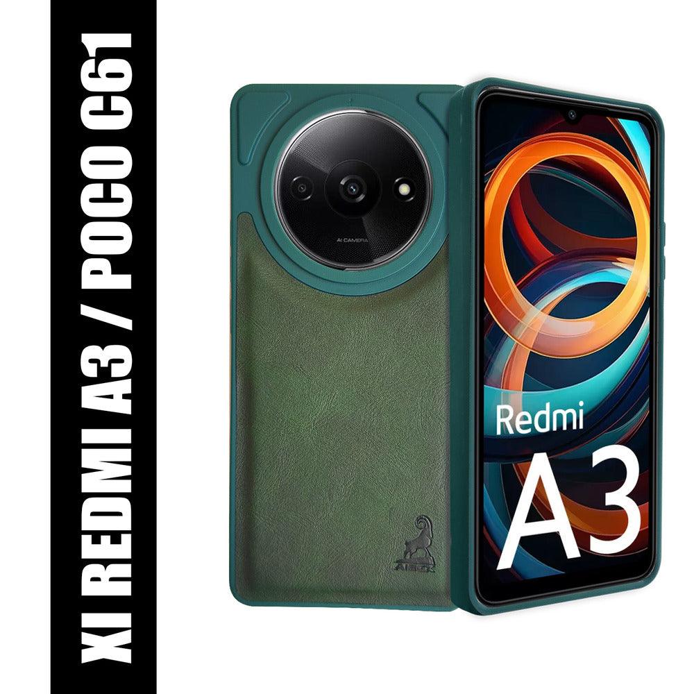 Aibex Shield Back Cover For Poco C61 / Xiaomi Redmi A3 | Vegan Leather - Aibex