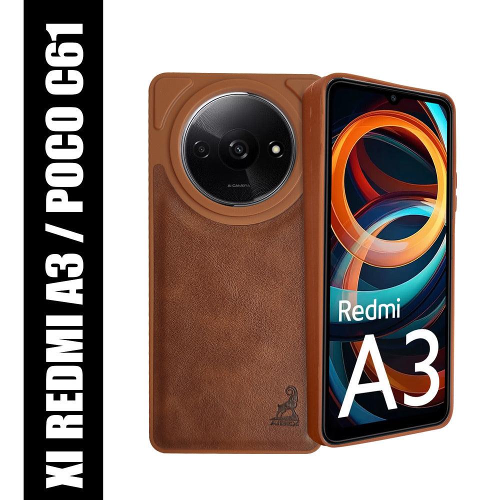 Aibex Shield Back Cover For Poco C61 / Xiaomi Redmi A3 | Vegan Leather - Aibex