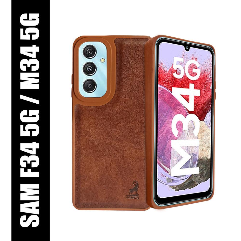 Aibex Shield Back Cover For Samsung Galaxy M34 5G / Samsung Galaxy F34 5G | Vegan Leather - Aibex