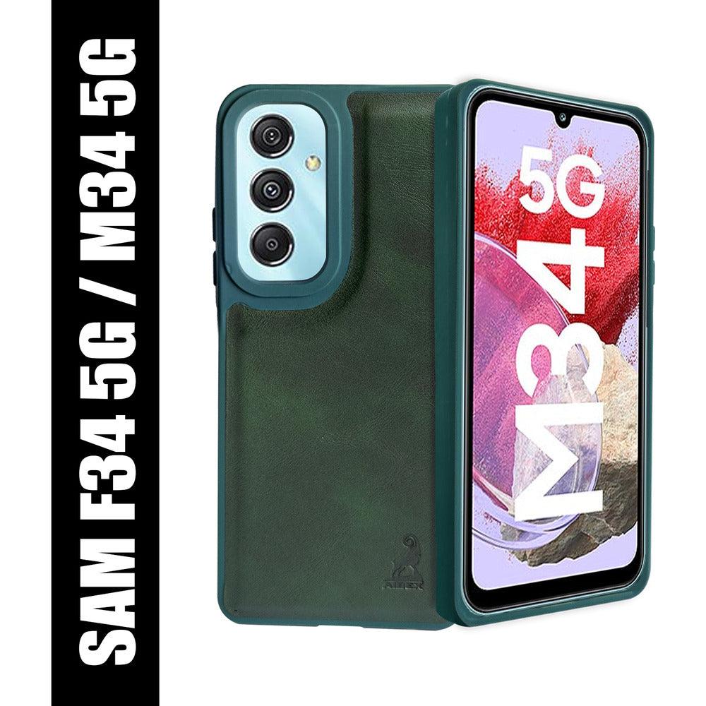 Aibex Shield Back Cover For Samsung Galaxy M34 5G / Samsung Galaxy F34 5G | Vegan Leather - Aibex