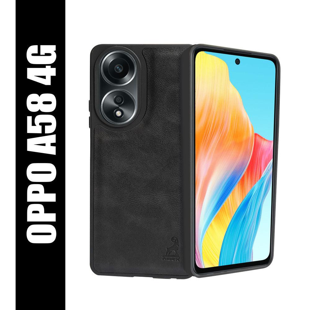 Aibex Shield Back Cover For Oppo A58 4G | Vegan Leather - Aibex