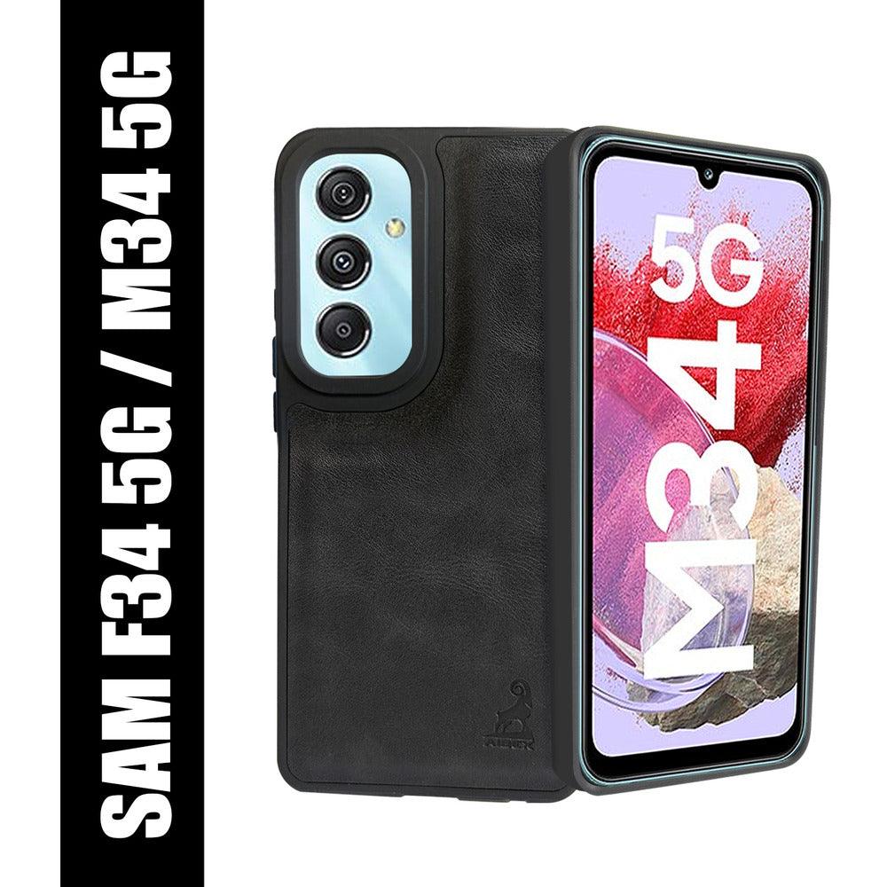 Aibex Shield Back Cover For Samsung Galaxy M34 5G / Samsung Galaxy F34 5G | Vegan Leather - Aibex