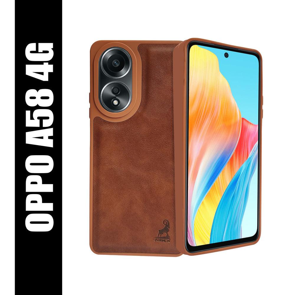Aibex Shield Back Cover For Oppo A58 4G | Vegan Leather - Aibex