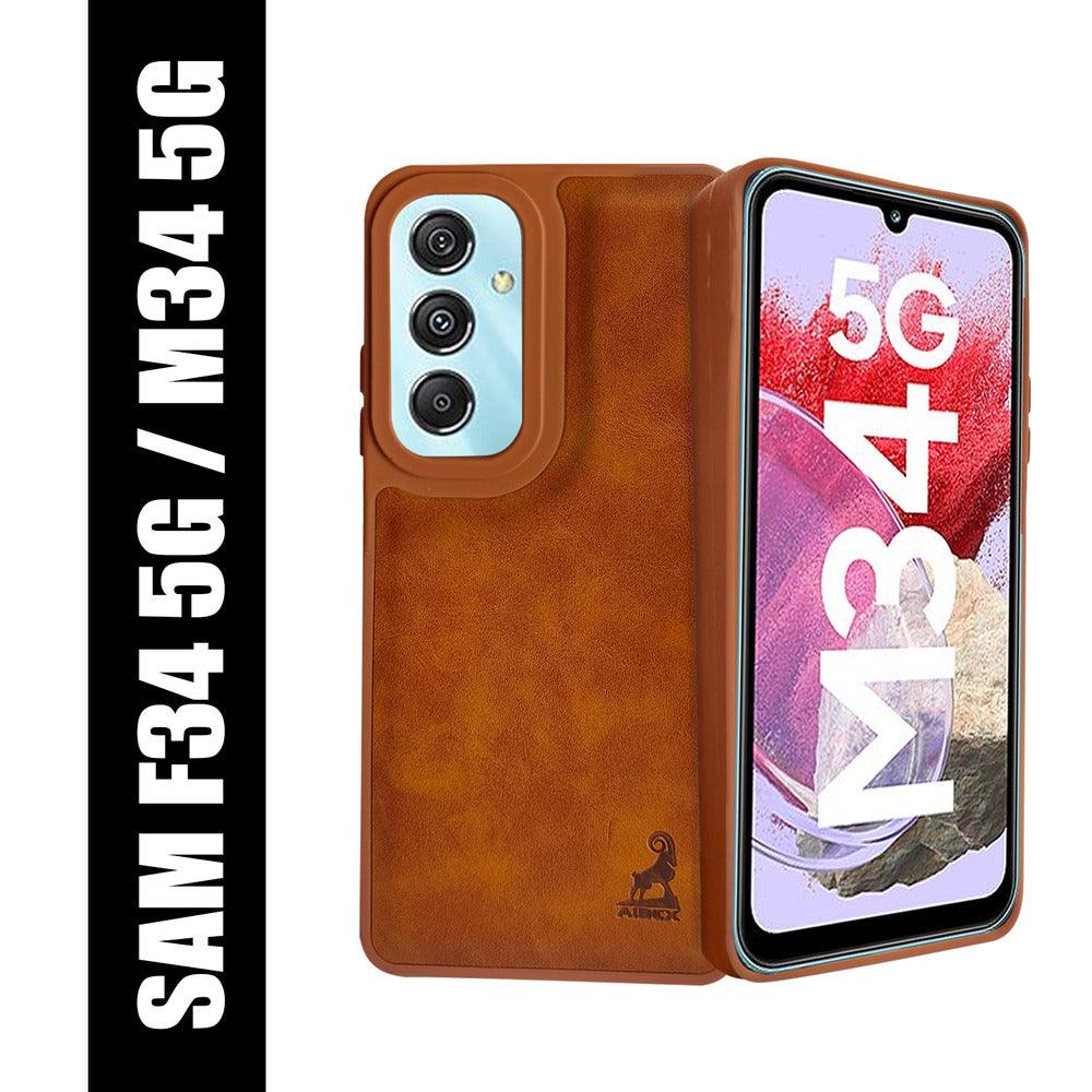 Aibex Shield Back Cover For Samsung Galaxy M34 5G / Samsung Galaxy F34 5G | Vegan Leather - Aibex