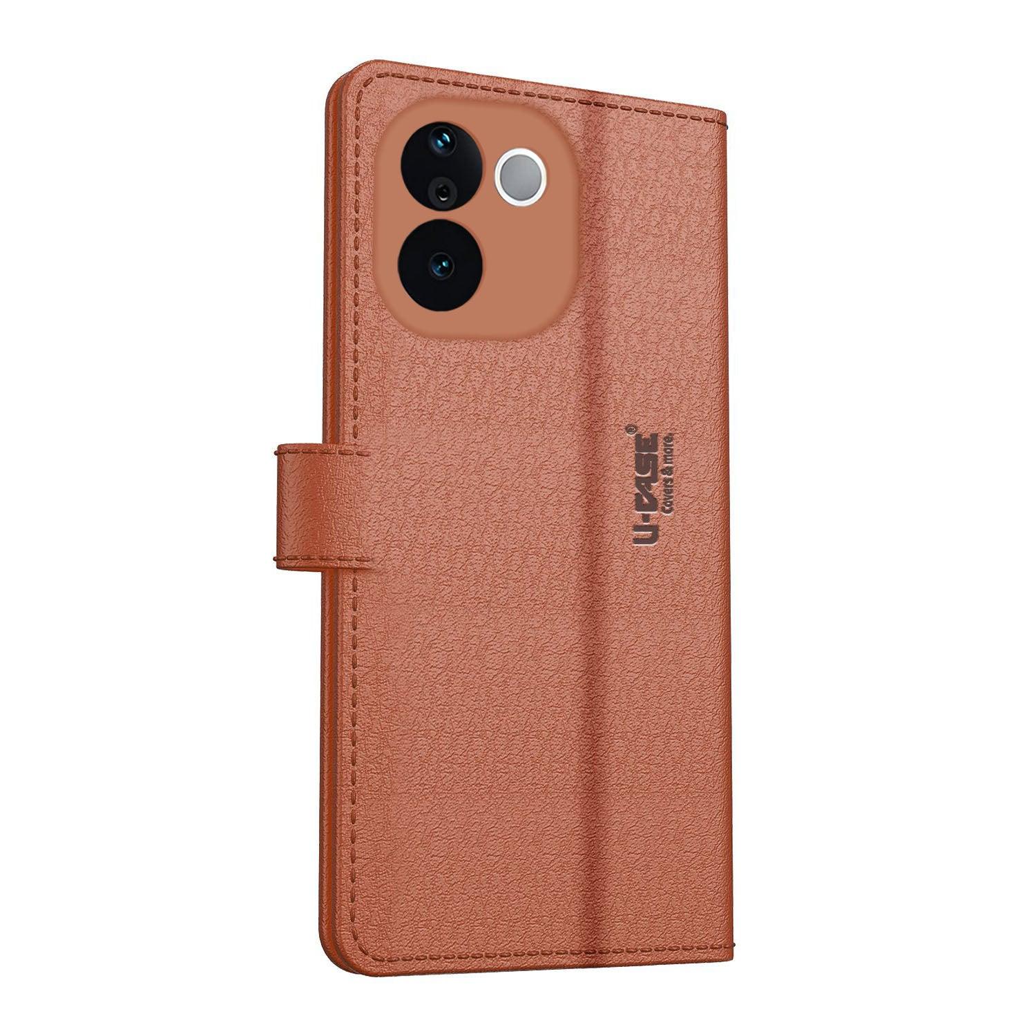 Vivo T3 Pro U-CASE Magnetic Flip Cover Vegan Foldable Stand & Pocket Magnetic Closure - Aibex