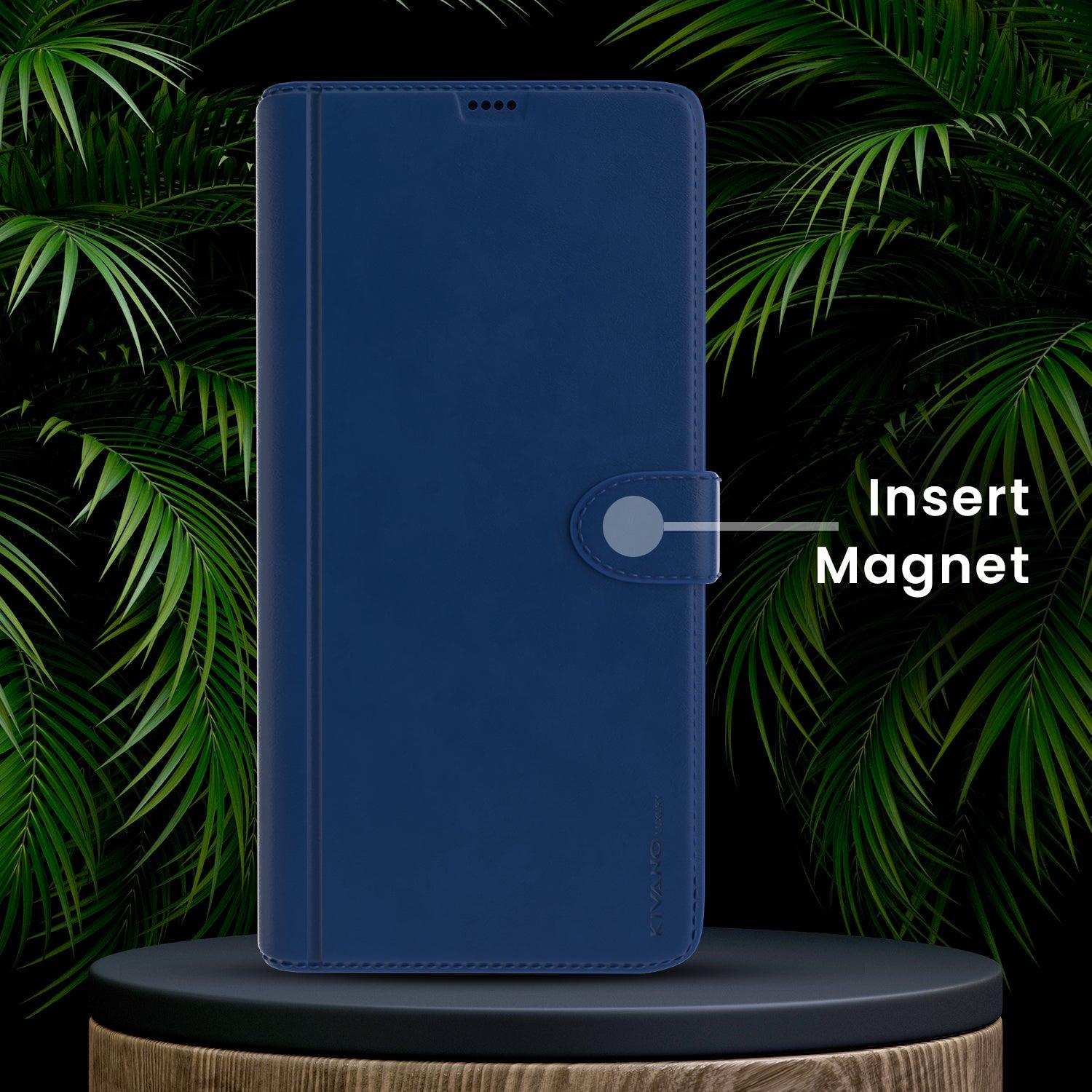 Leather Wallet Case for Vivo Y28S 5g ?Stylish Flip Folio Cover with Card Holder, Stand -KIVANO LUXE - Aibex