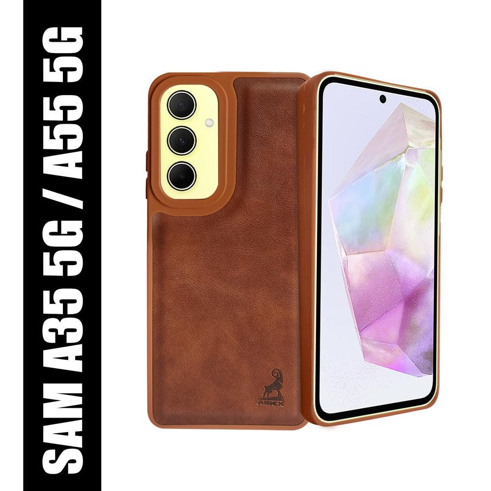 Aibex Shield Back Cover For Samsung Galaxy A35 5G / Samsung Galaxy A55 5G | Vegan Leather - Aibex