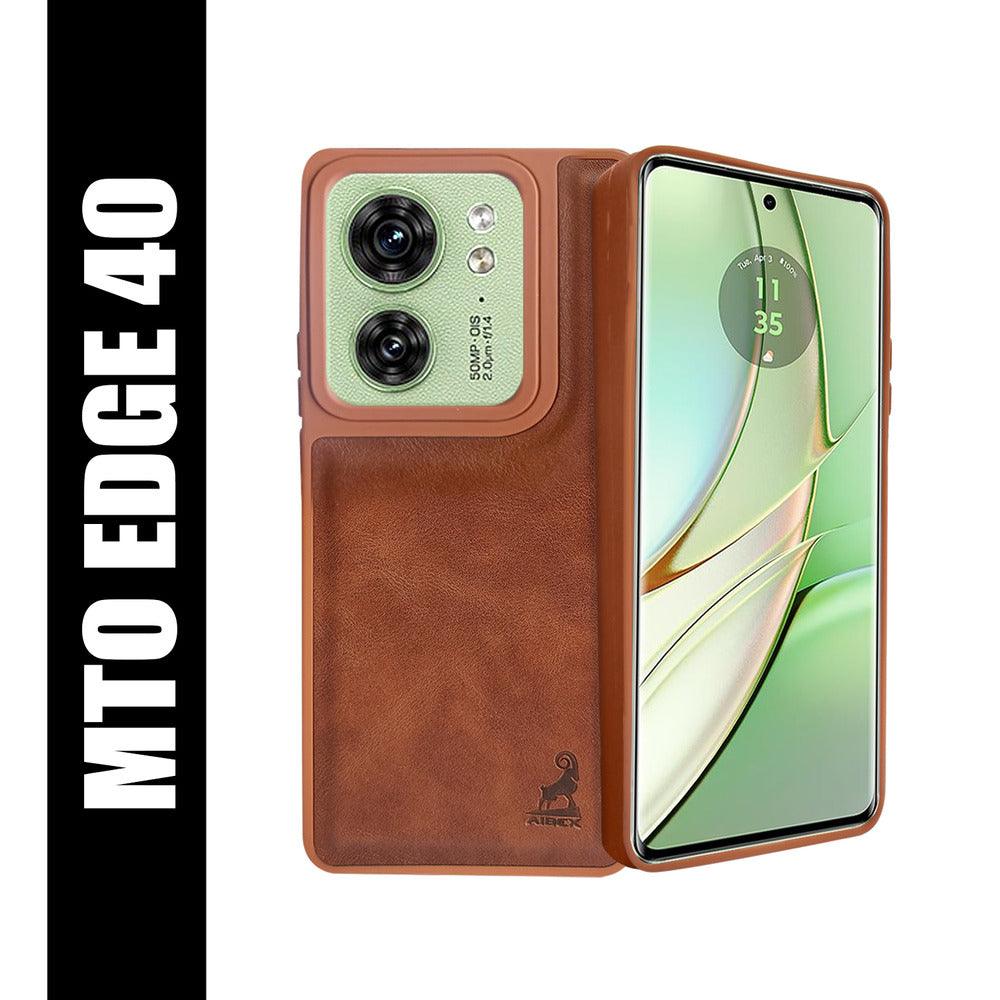 Aibex Shield Back Cover For Motorola Edge 40 | Vegan Leather - Aibex
