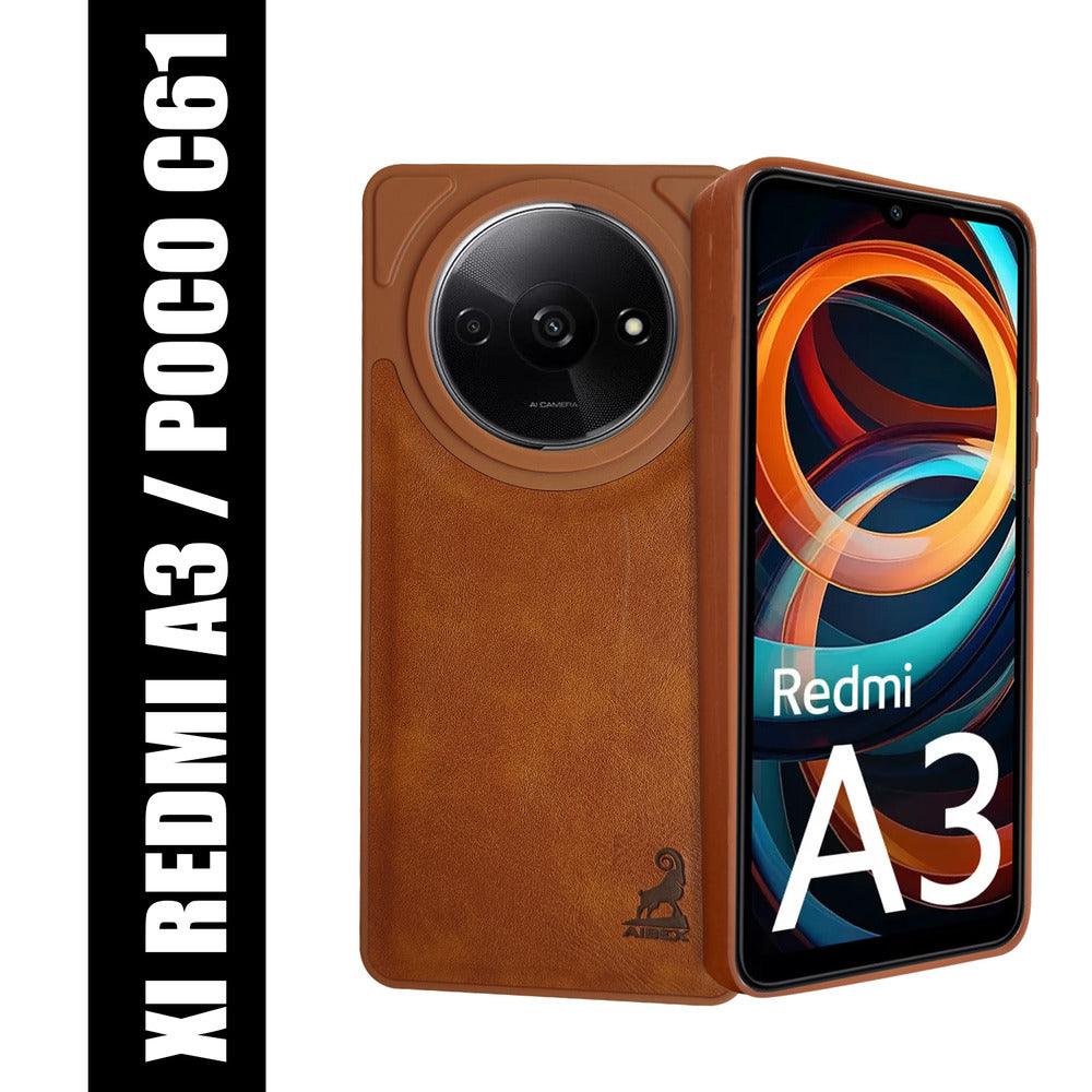 Aibex Shield Back Cover For Poco C61 / Xiaomi Redmi A3 | Vegan Leather - Aibex