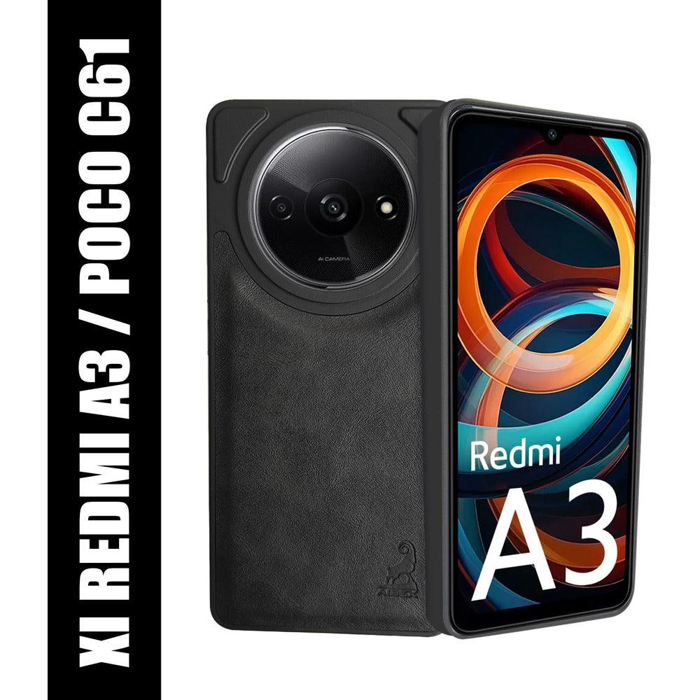 Aibex Shield Back Cover For Poco C61 / Xiaomi Redmi A3 | Vegan Leather - Aibex