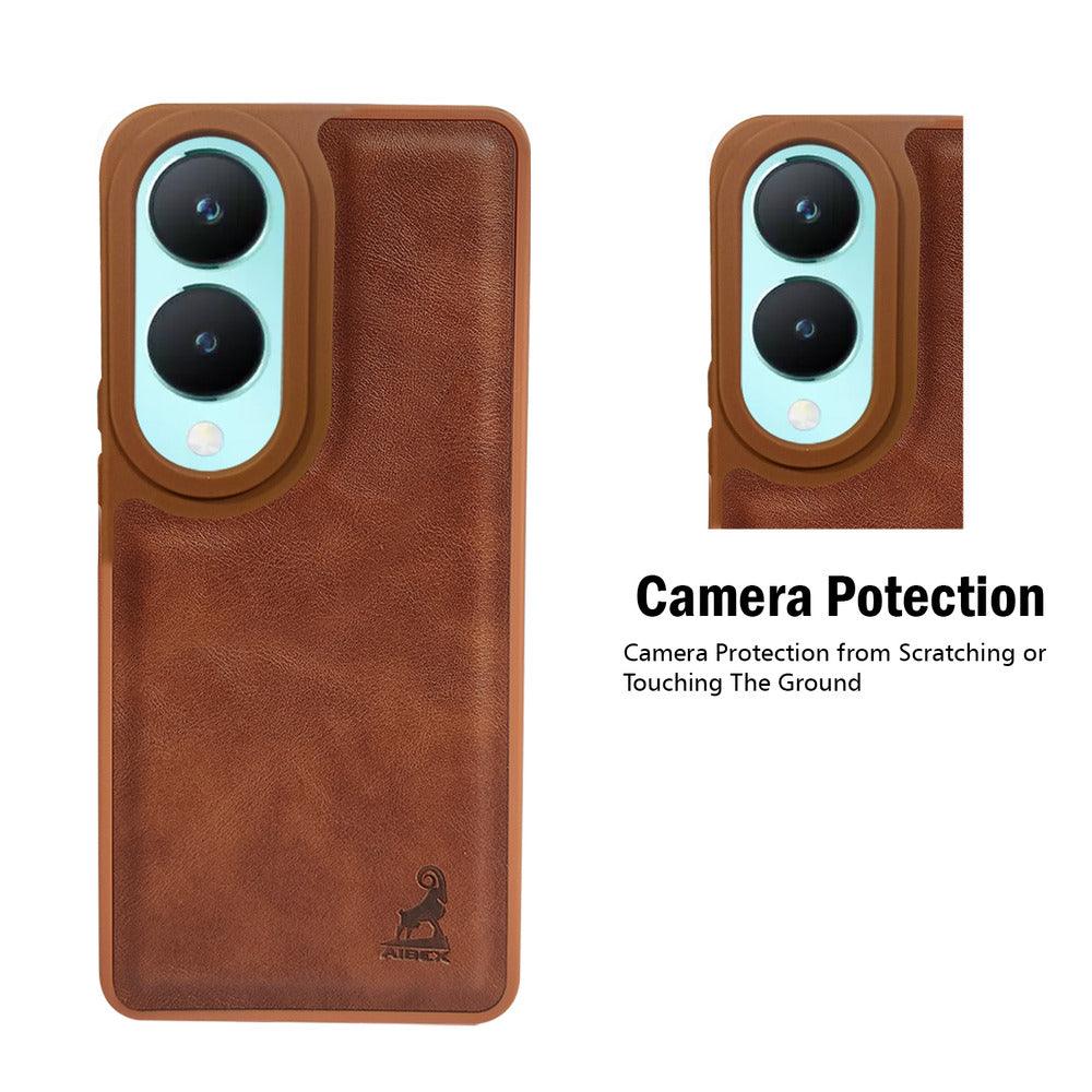 Aibex Shield Back Cover For Vivo Y28 5G / Vivo Y17s 4G | Vegan Leather - Aibex