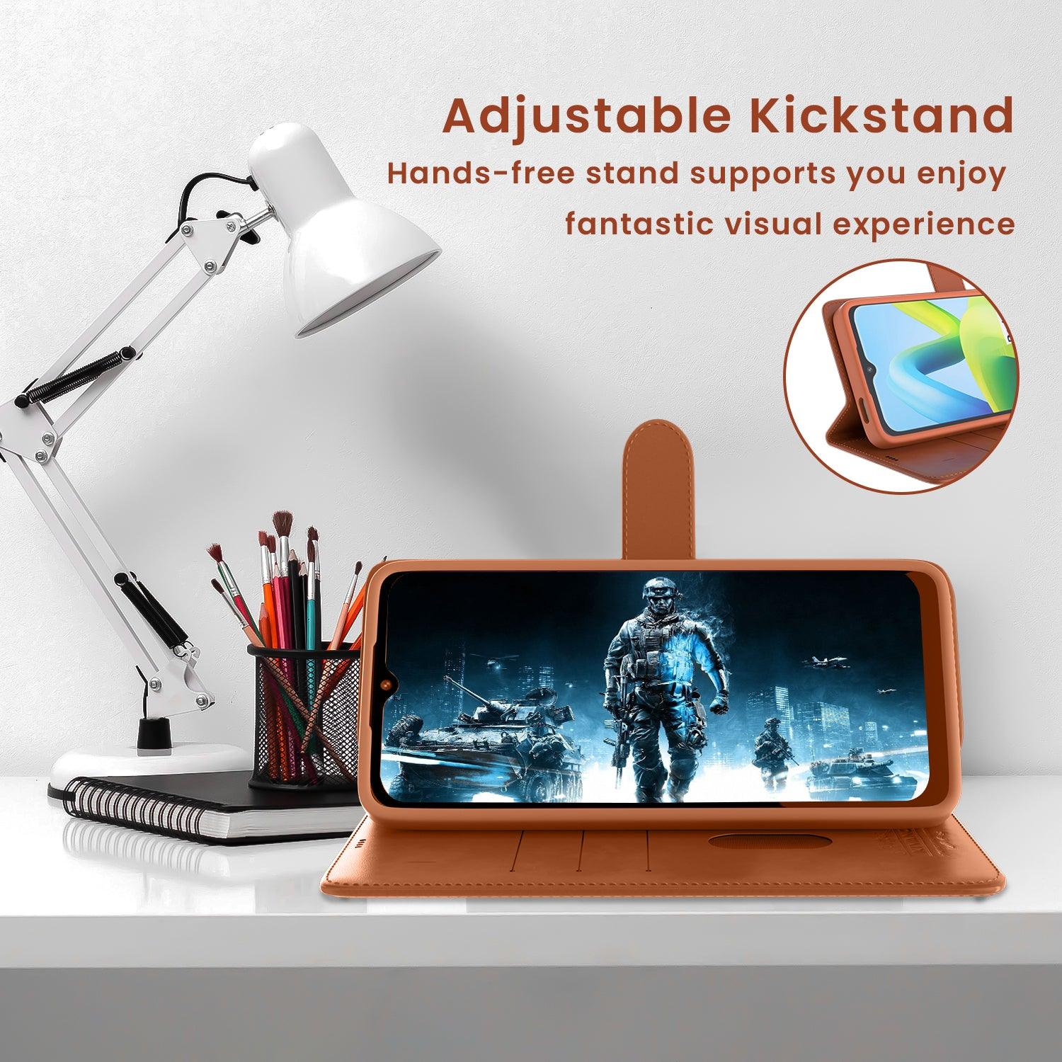 Leather Wallet Case for Motorola edge 50 fusion ?Stylish Flip Folio Cover with Card Holder, Stand -KIVANO LUXE - Aibex