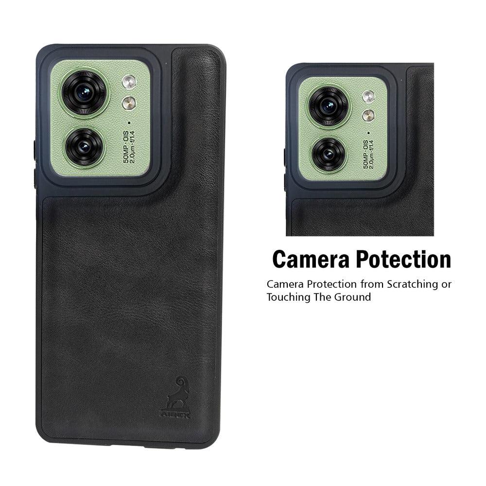 Aibex Shield Back Cover For Motorola Edge 40 | Vegan Leather - Aibex