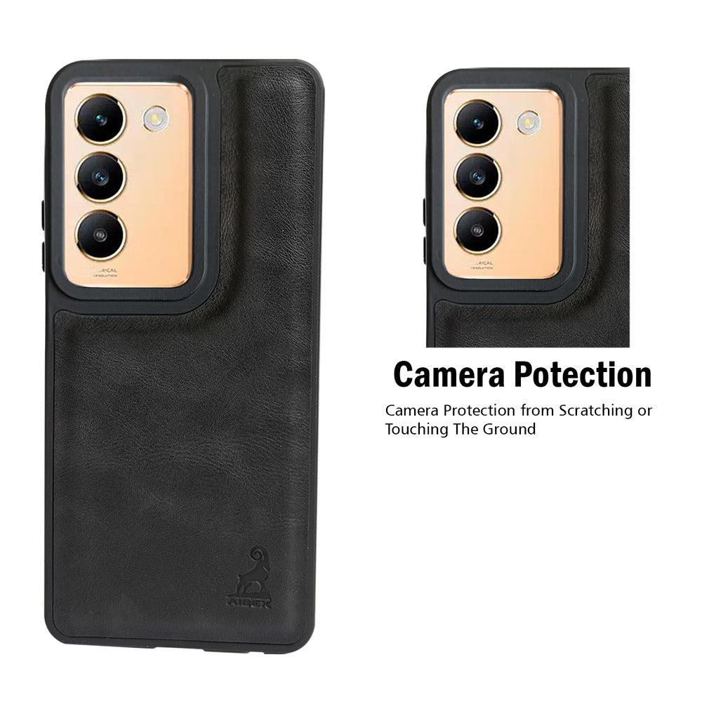 Aibex Shield Back Cover For Vivo T3 5G / Vivo Y200e 5G | Vegan Leather - Aibex