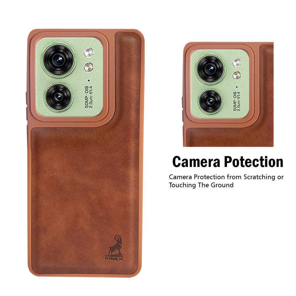 Aibex Shield Back Cover For Motorola Edge 40 | Vegan Leather - Aibex