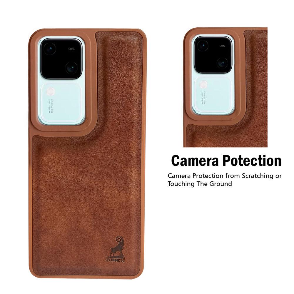 Aibex Shield Back Cover For Vivo V30 5G / Vivo V30 Pro 5G | Vegan Leather - Aibex