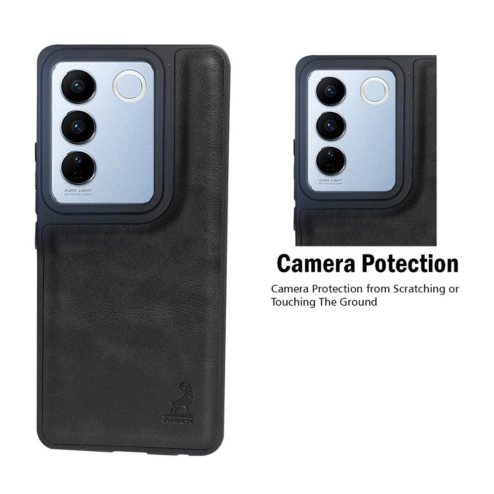 Aibex Shield Back Cover For Vivo 27 Pro | Vegan Leather - Aibex