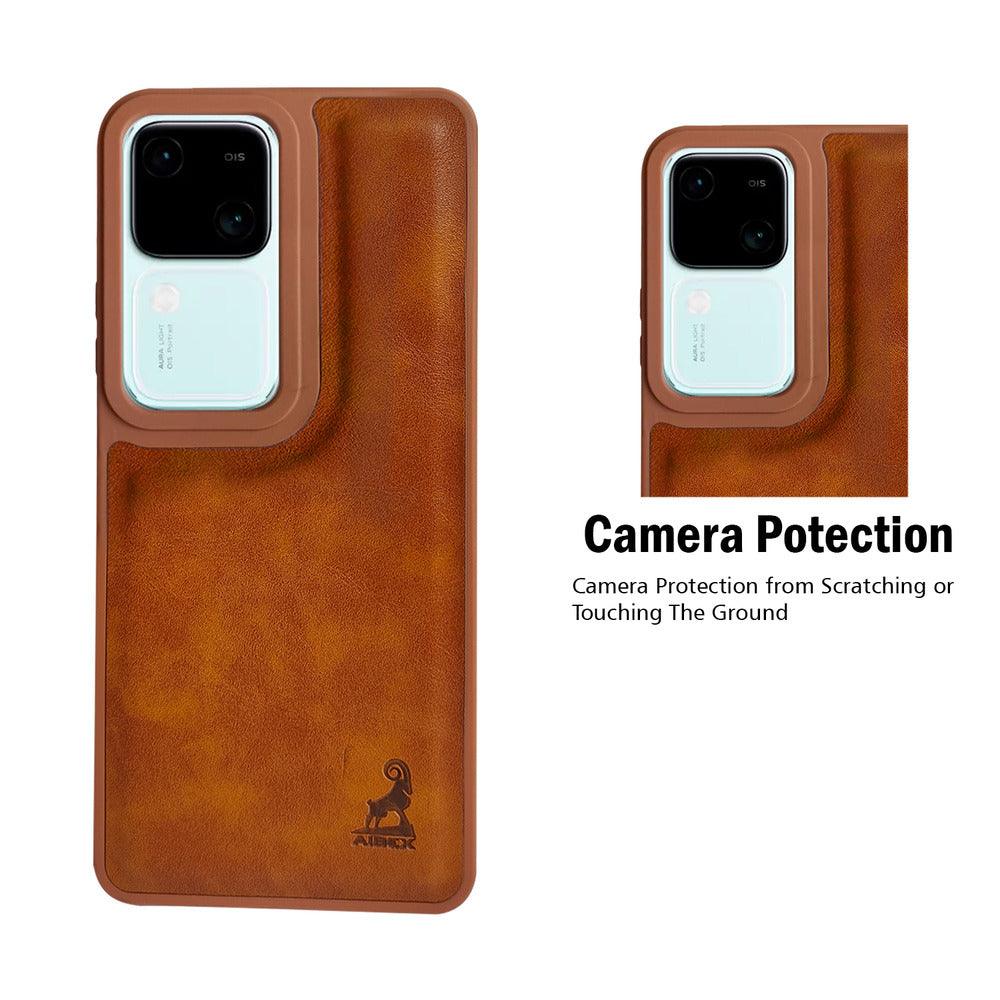 Aibex Shield Back Cover For Vivo V30 5G / Vivo V30 Pro 5G | Vegan Leather - Aibex