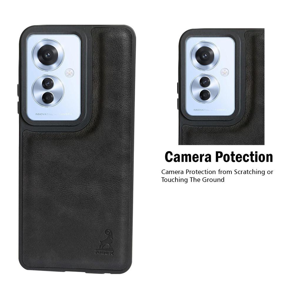 Aibex Shield Back Cover For Oppo F25 Pro 5G | Vegan Leather - Aibex