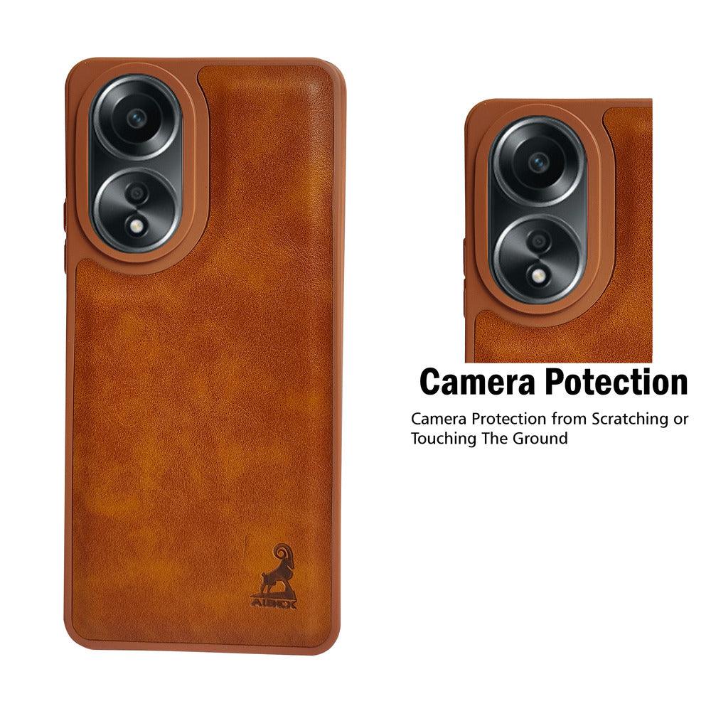 Aibex Shield Back Cover For Oppo A38 4G / Oppo A18 | Vegan Leather - Aibex