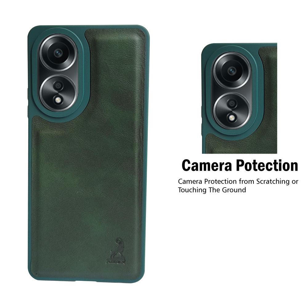 Aibex Shield Back Cover For Oppo A58 4G | Vegan Leather - Aibex
