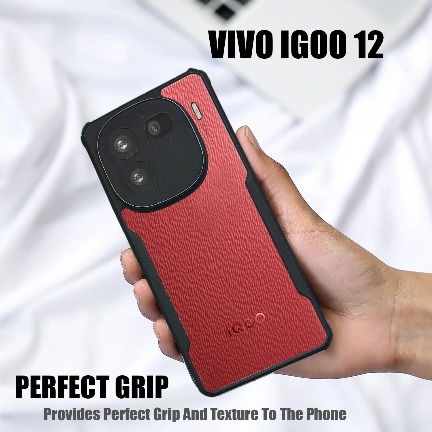 AIBEX Crystal Clear Back Cover Case for Iqoo 12 | Shock Proof Design | Transparent Back Cover Case - Aibex