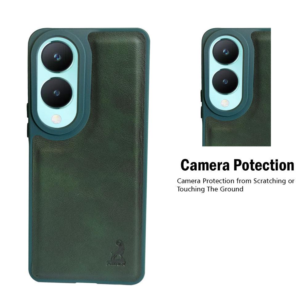 Aibex Shield Back Cover For Vivo Y28 5G / Vivo Y17s 4G | Vegan Leather - Aibex