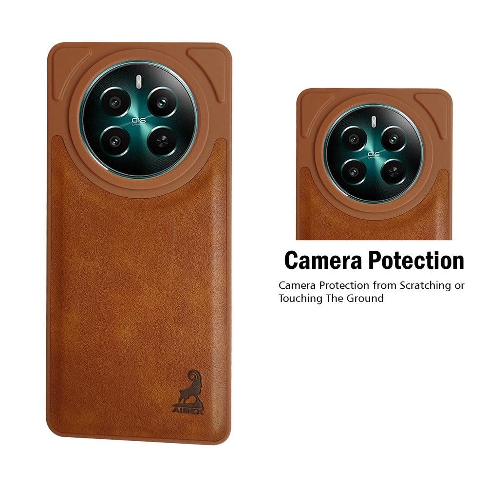 Aibex Shield Back Cover For realme P1 5G / Realme 12 Plus 5G / Realme Narzo 70 Pro 5G | Vegan Leather - Aibex