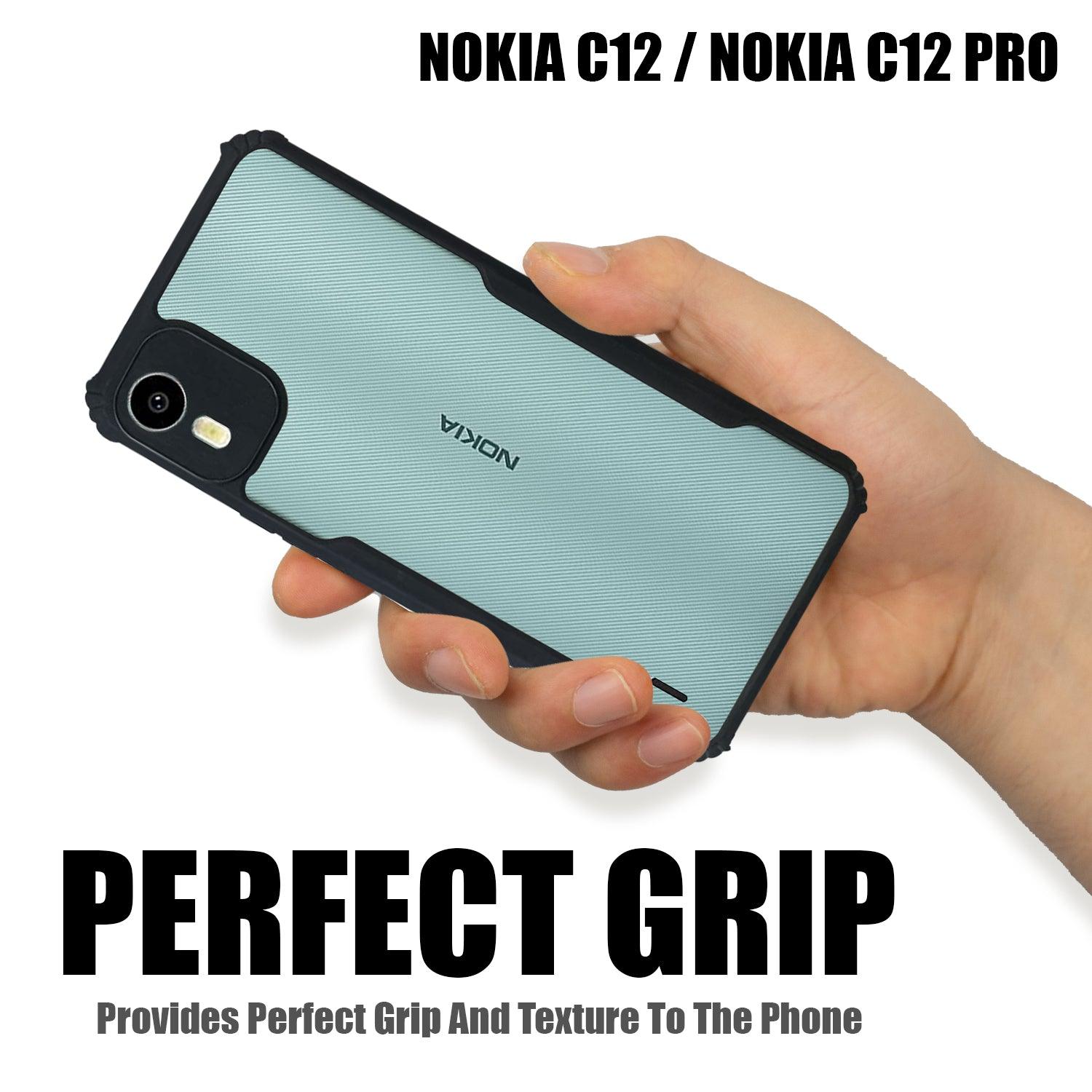 AIBEX Crystal Clear Back Cover Case for Nokia C12 | Shock Proof Design | Transparent Back Cover Case - Aibex