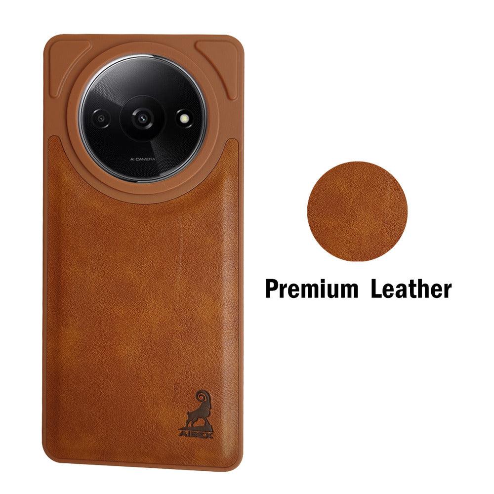 Aibex Shield Back Cover For Poco C61 / Xiaomi Redmi A3 | Vegan Leather - Aibex