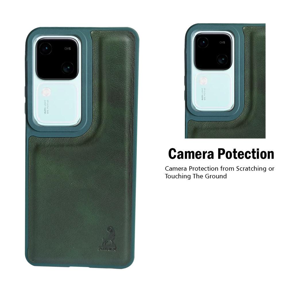 Aibex Shield Back Cover For Vivo V30 5G / Vivo V30 Pro 5G | Vegan Leather - Aibex