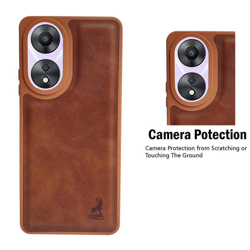 Aibex Shield Back Cover For Oppo A78 5G | Vegan Leather - Aibex