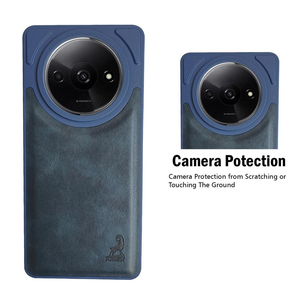 Aibex Shield Back Cover For Poco C61 / Xiaomi Redmi A3 | Vegan Leather - Aibex