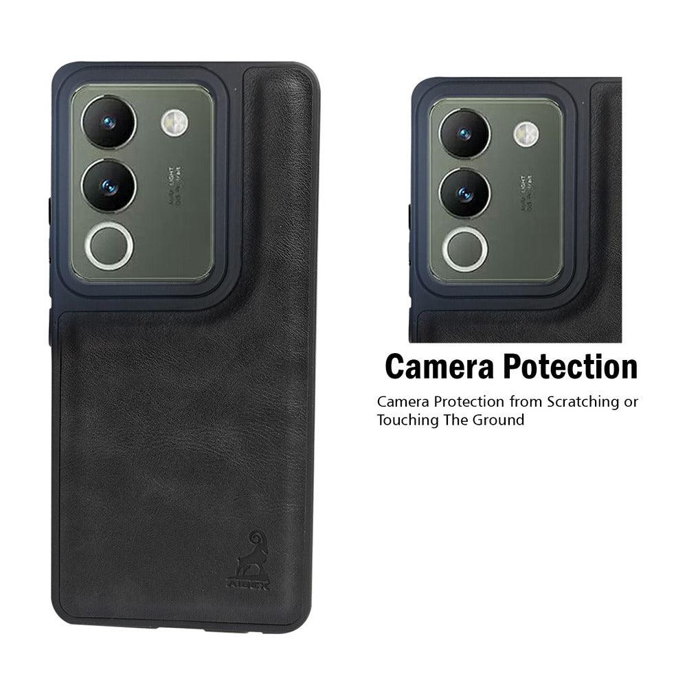 Aibex Shield Back Cover For Vivo Y200 5G | Vegan Leather - Aibex