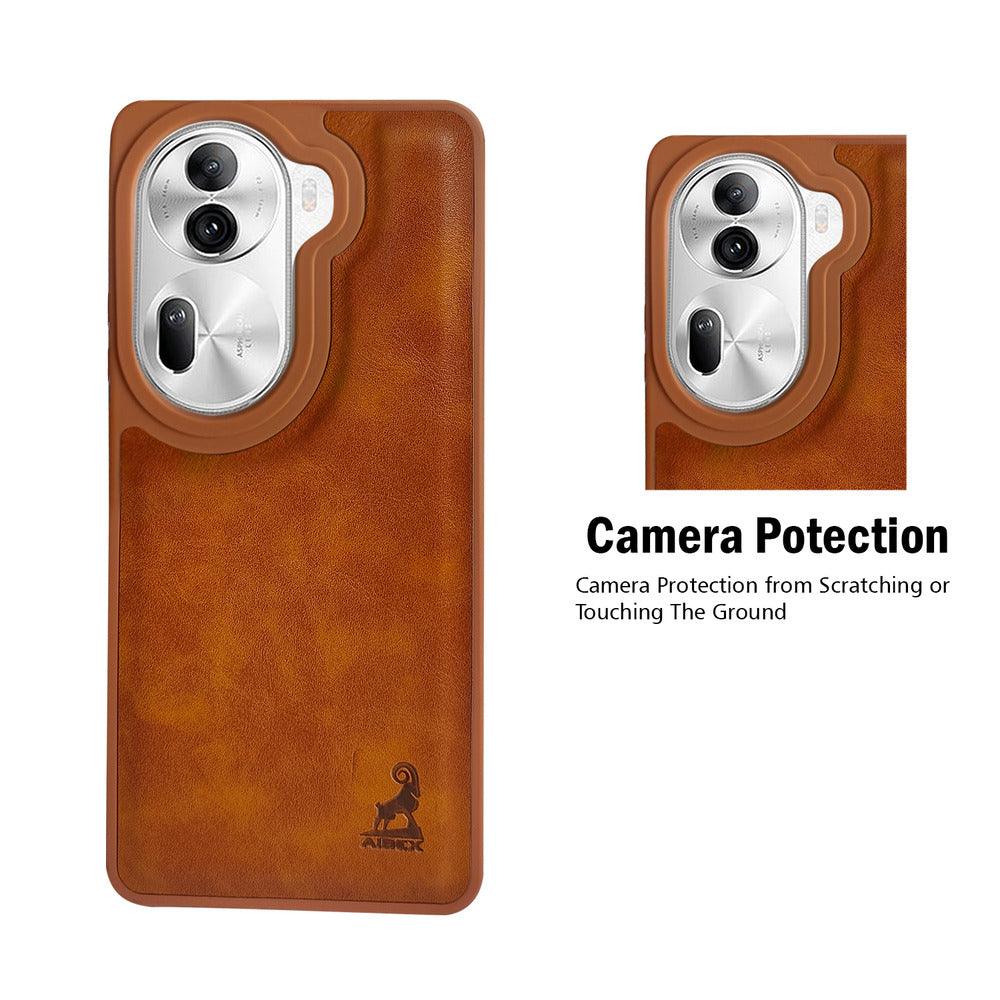 Aibex Shield Back Cover For Oppo Reno 11 Pro | Vegan Leather - Aibex