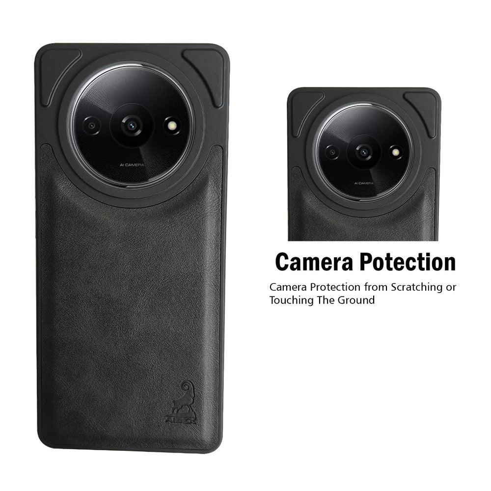 Aibex Shield Back Cover For Poco C61 / Xiaomi Redmi A3 | Vegan Leather - Aibex