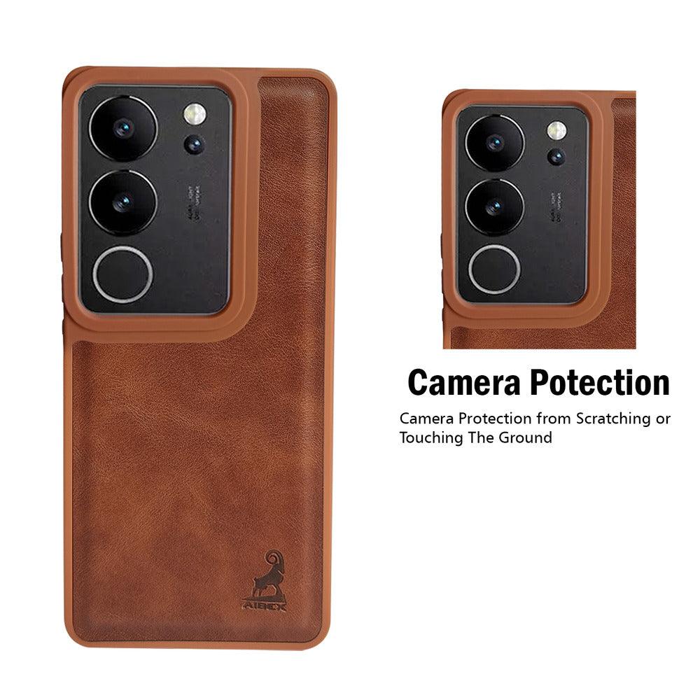 Aibex Shield Back Cover For Vivo V29 Pro 5G | Vegan Leather - Aibex