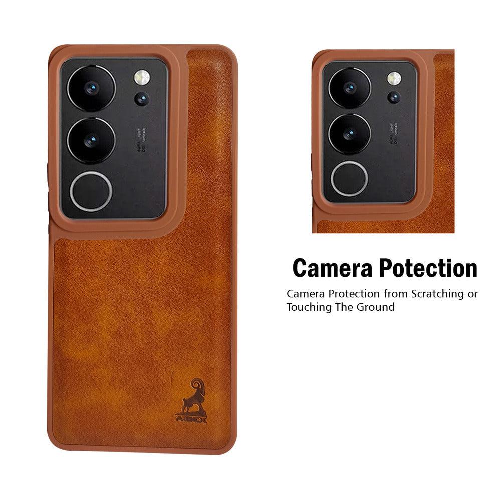 Aibex Shield Back Cover For Vivo V29 Pro 5G | Vegan Leather - Aibex