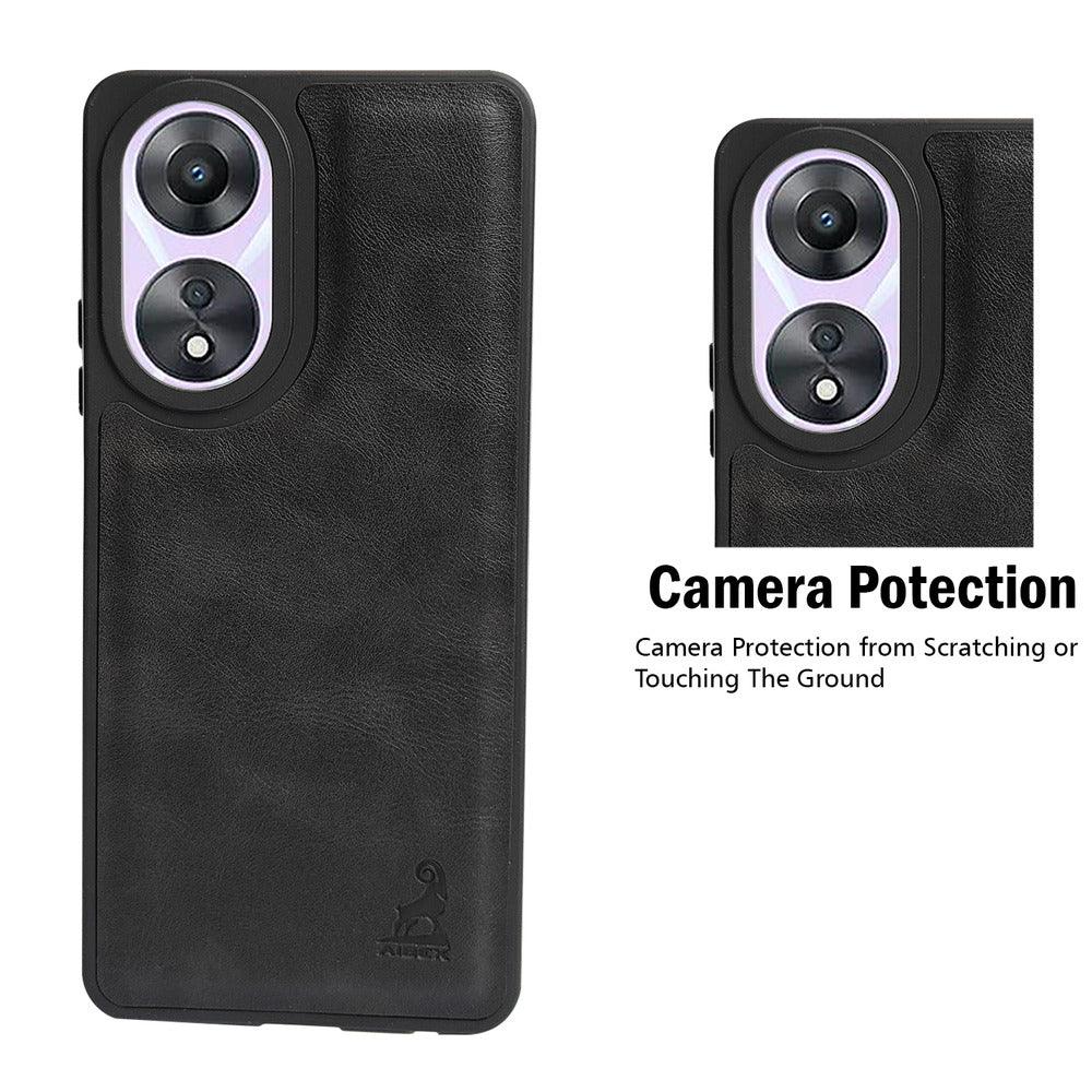 Aibex Shield Back Cover For Oppo A78 5G | Vegan Leather - Aibex
